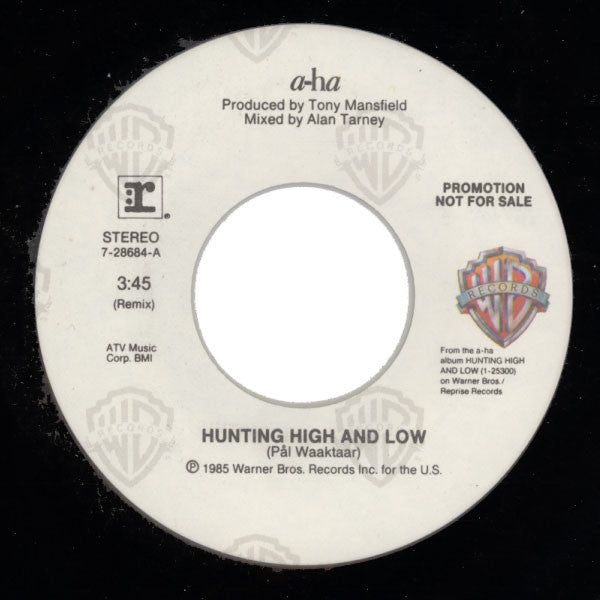 a-ha : Hunting High And Low (7", Single, Promo, Styrene)