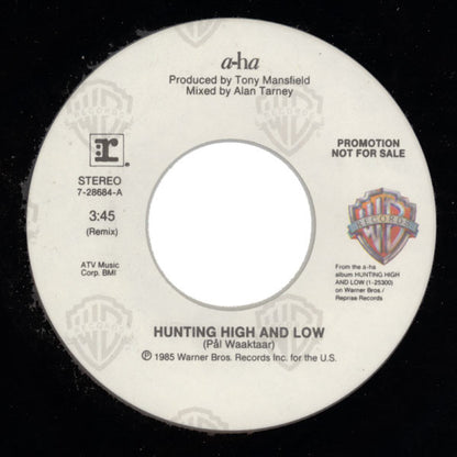 a-ha : Hunting High And Low (7", Single, Promo, Styrene)