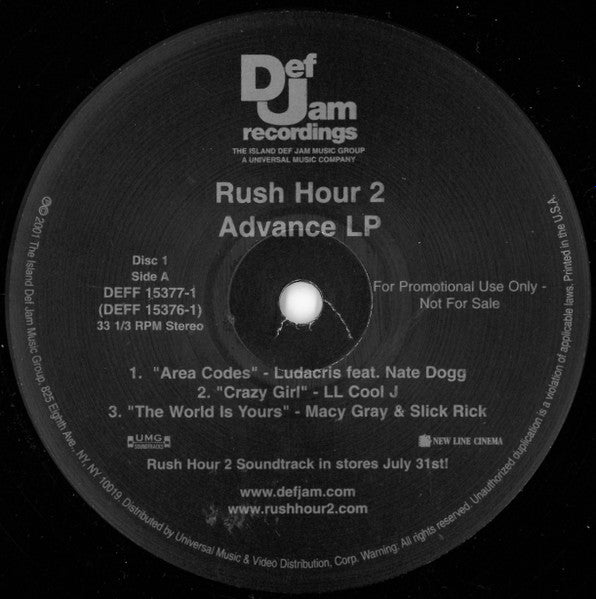Various : Rush Hour 2 Advance LP (3xLP, Advance, Comp, Promo)