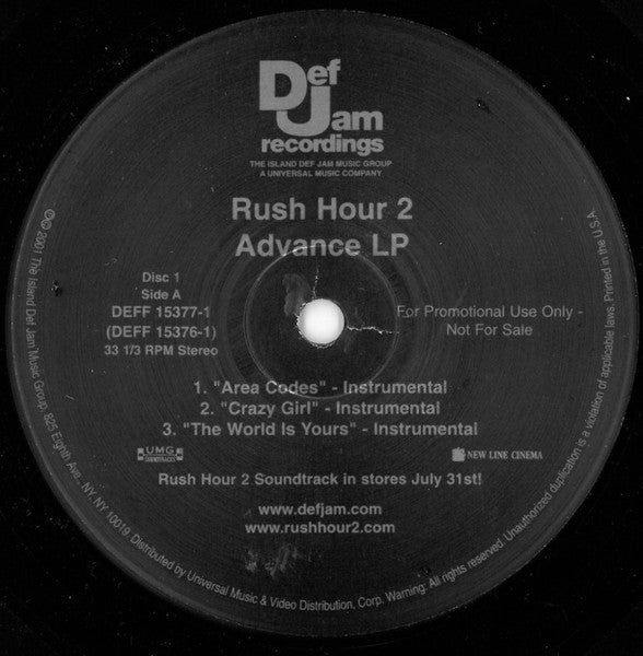 Various : Rush Hour 2 Advance LP (3xLP, Advance, Comp, Promo)