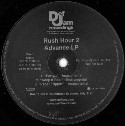 Various : Rush Hour 2 Advance LP (3xLP, Advance, Comp, Promo)