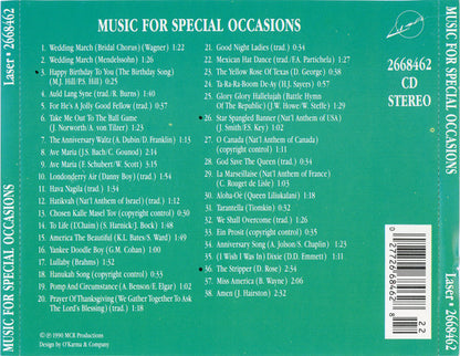 Unknown Artist : Music For Special Occasions (CD, Album)