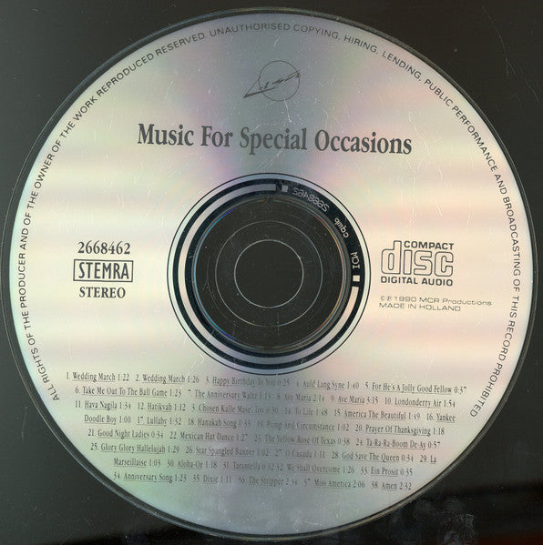 Unknown Artist : Music For Special Occasions (CD, Album)