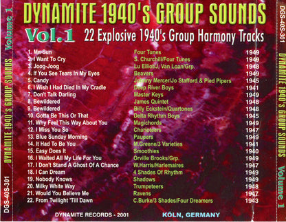 Various : Dynamite 1940's Group Sounds Vol. 1 : 22 Explosive 1940's Group Harmony Tracks (CD, Comp)