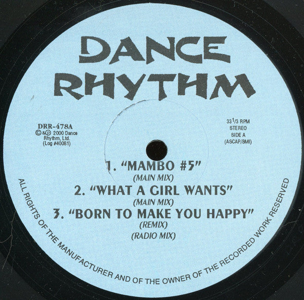 Various : Dance Rhythm (12", Comp, Unofficial)