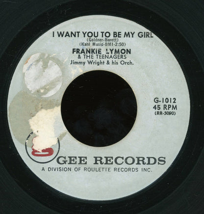 Frankie Lymon & The Teenagers : I Want You To Be My Girl (7", Single, RE)