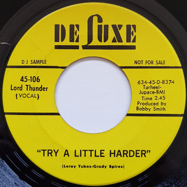 Lord Thunder : Thunder / Try A Little Harder (7", Promo)