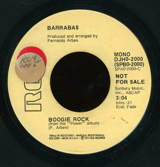 Barrabas : Boogie Rock  (7", Promo)