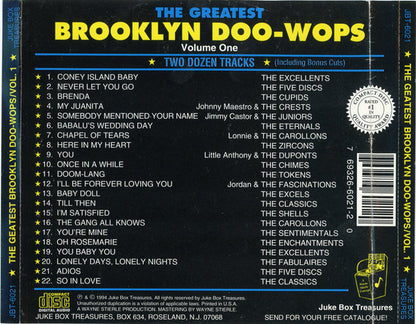 Various : The Greatest Brooklyn Doo-Wops Volume One (CD, Comp)