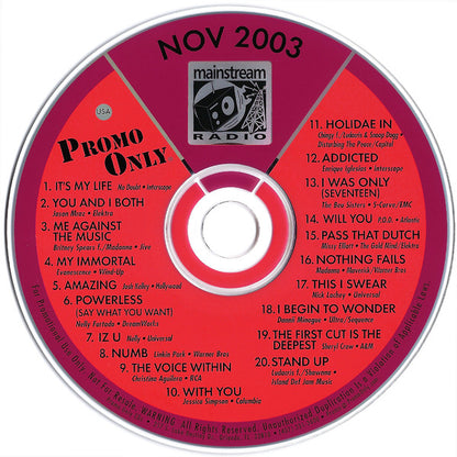 Various : Promo Only Mainstream Radio: November 03 (CD, Comp, Promo)