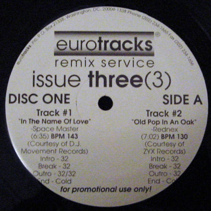 Various : Eurotracks Mixes Issue Three (3) (2x12", Promo)