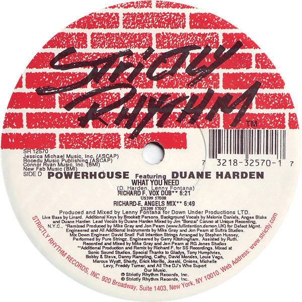 Powerhouse Featuring Duane Harden : What You Need (2x12")