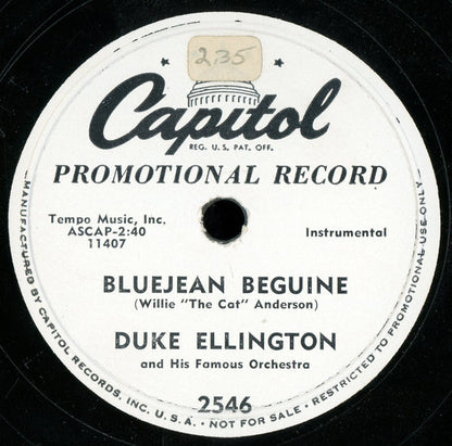 Duke Ellington And His Orchestra : Bluejean Beguine / Warm Valley (Shellac, 10", Promo)