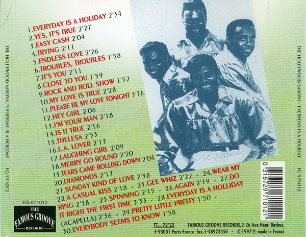 The Hollywood Saxons : Everyday Is A Holiday (CD, Comp)