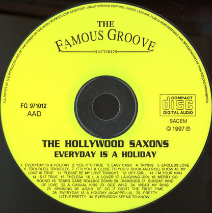 The Hollywood Saxons : Everyday Is A Holiday (CD, Comp)