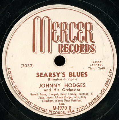 Johnny Hodges And His Orchestra : Let The Zoomers Drool / Searsy's Blues (Shellac, 10")