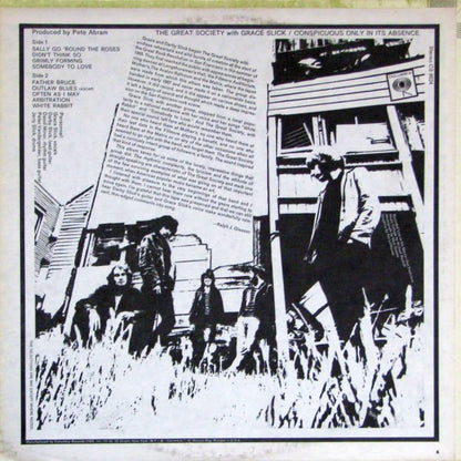 The Great Society With Grace Slick : Conspicuous Only In Its Absence (LP, Album, RE, Ter)