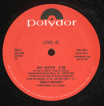 Level 42 : Hot Water (12", Single, Promo)