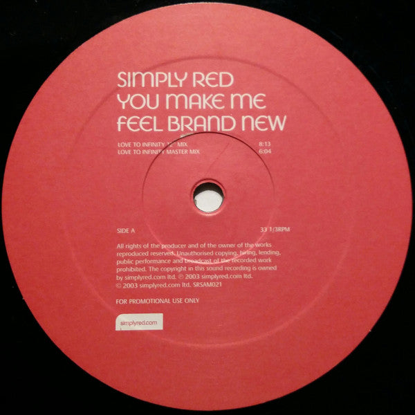 Simply Red : You Make Me Feel Brand New (12", Promo)