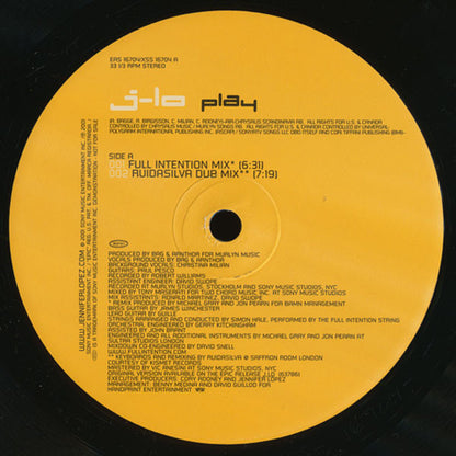 Jennifer Lopez : Play (12", Promo)