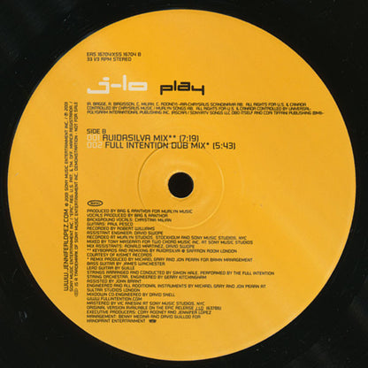 Jennifer Lopez : Play (12", Promo)