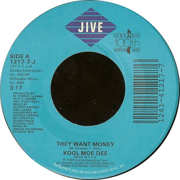 Kool Moe Dee : They Want Money (7")