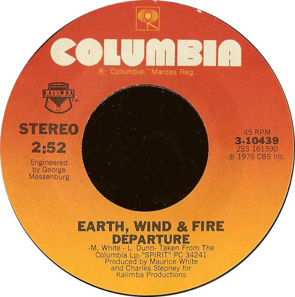 Earth, Wind & Fire : Saturday Nite (7", Styrene, Pit)