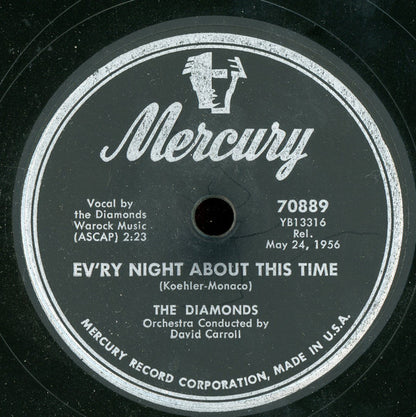 The Diamonds : Love, Love, Love / Ev'ry Night About This Time (Shellac, 10")