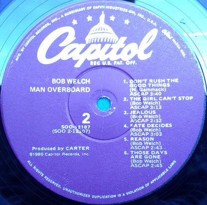 Bob Welch : Man Overboard (LP, Album, Win)