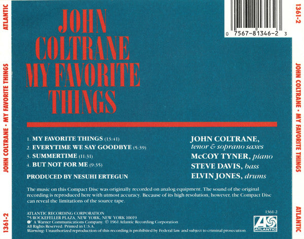 John Coltrane : My Favorite Things (CD, Album, RE)