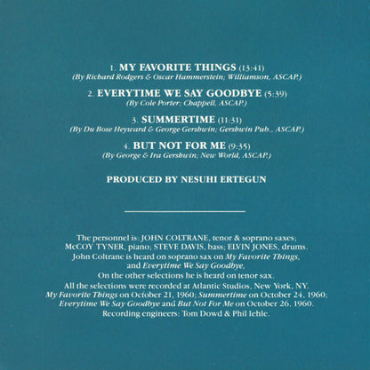 John Coltrane : My Favorite Things (CD, Album, RE)
