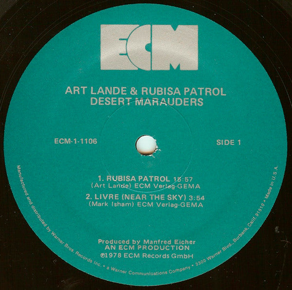 Art Lande And Rubisa Patrol : Desert Marauders (LP, Album)
