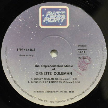 Ornette Coleman : The Unprecedented Music Of Ornette Coleman (LP, Album, RE)