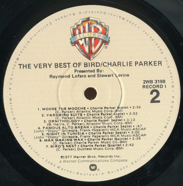 Charlie Parker : The Very Best Of Bird (2xLP, Comp, Los)