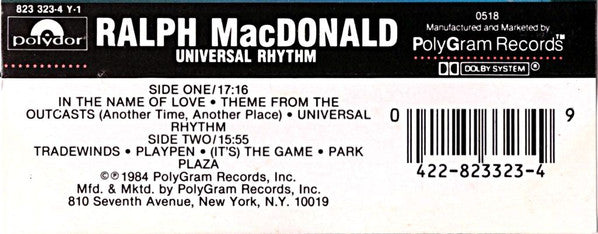 Ralph MacDonald : Universal Rhythm (Cass, Album, Dol)