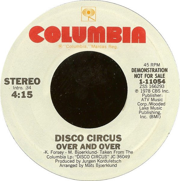 Disco Circus : Over And Over (7", Promo, Styrene)