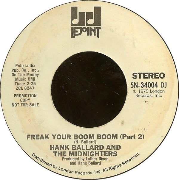 Hank Ballard & The Midnighters : Freak Your Boom Boom (7", Promo)