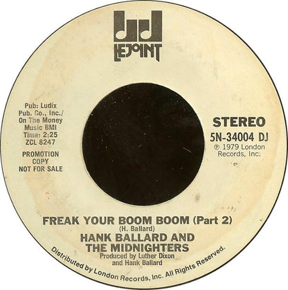 Hank Ballard & The Midnighters : Freak Your Boom Boom (7", Promo)
