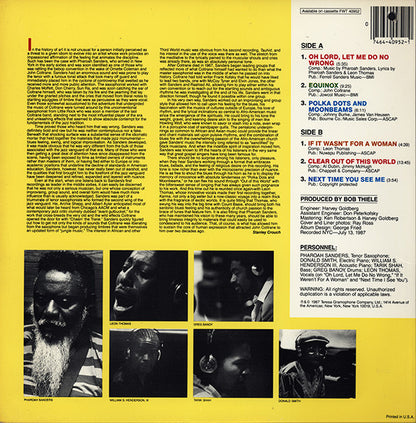 Pharoah Sanders : Oh Lord, Let Me Do No Wrong (LP, Album)