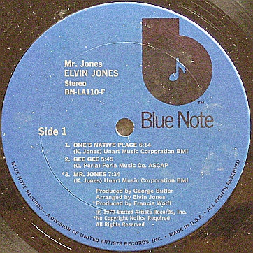 Elvin Jones : Mr. Jones (LP, Album)