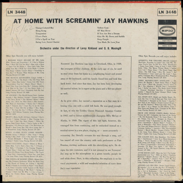 Screamin' Jay Hawkins : At Home With Screamin' Jay Hawkins (LP, Album, Mono)