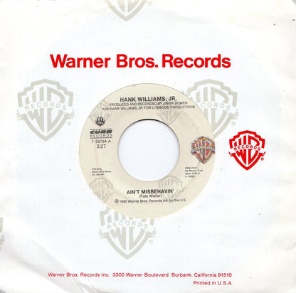 Hank Williams Jr. : Ain't Misbehavin' (7", Single, Spe)