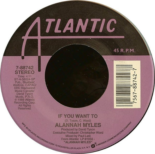 Alannah Myles : Black Velvet / If You Want To (7", Single, Spe)