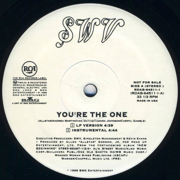 SWV : You're The One (12", Single, Promo)