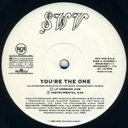 SWV : You're The One (12", Single, Promo)