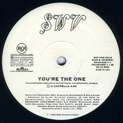 SWV : You're The One (12", Single, Promo)