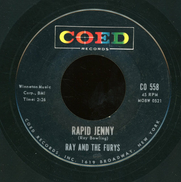Ray And The Furys : Kiss And Run Driver / Rapid Jenny (7")