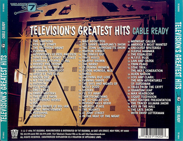 Various : Television's Greatest Hits Volume 7 - Cable Ready (CD, Comp)