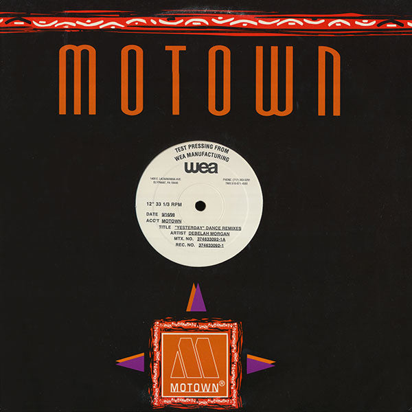 Debelah Morgan : Yesterday (Dance Remixes) (12", TP)