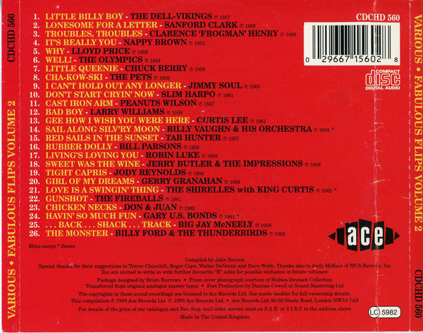 Various : Fabulous Flips, Volume Two (CD, Comp)